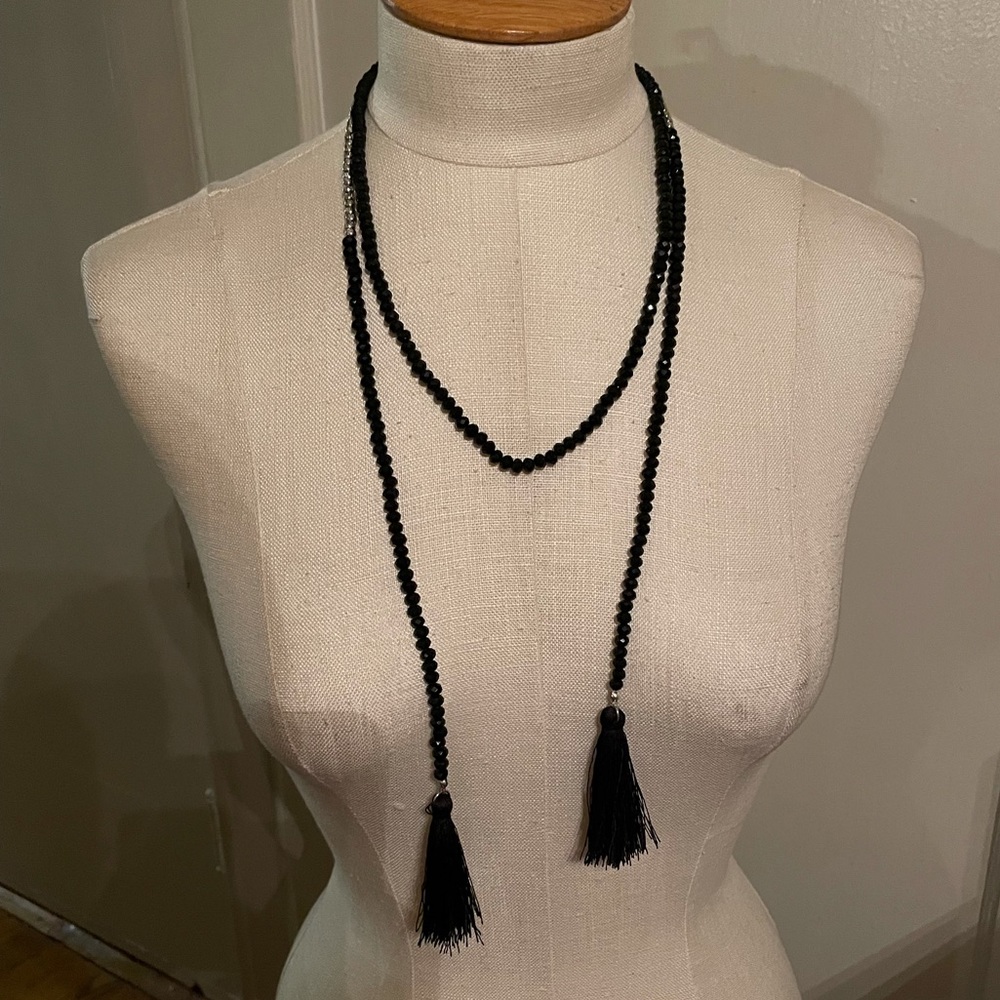 NWT.  Ciao. Black & silver wrap necklace.
